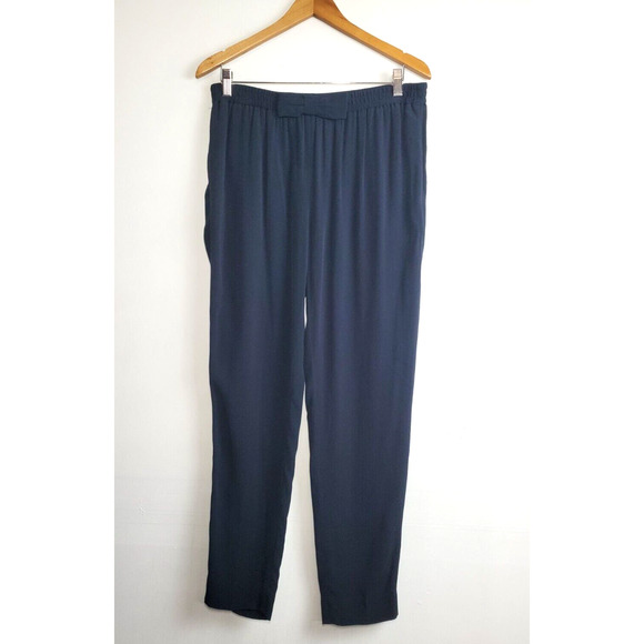 KATE SPADE Womens Small Black Ankle Pull On Pants BOW WAISTBAND Designer Viscose - Picture 13 of 13